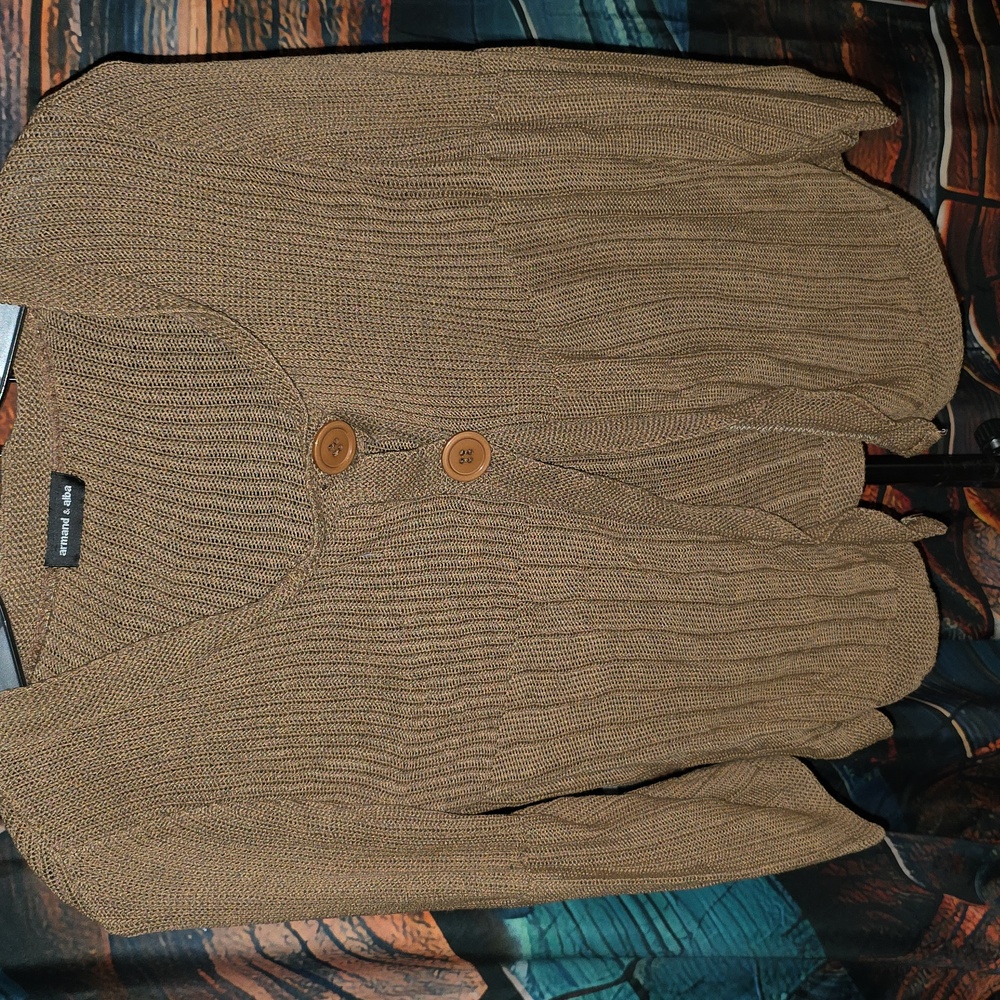 Brown Women's Knit Cardigan Armand & Alba Womens Small W/ 2 Buttons (Travis-21)